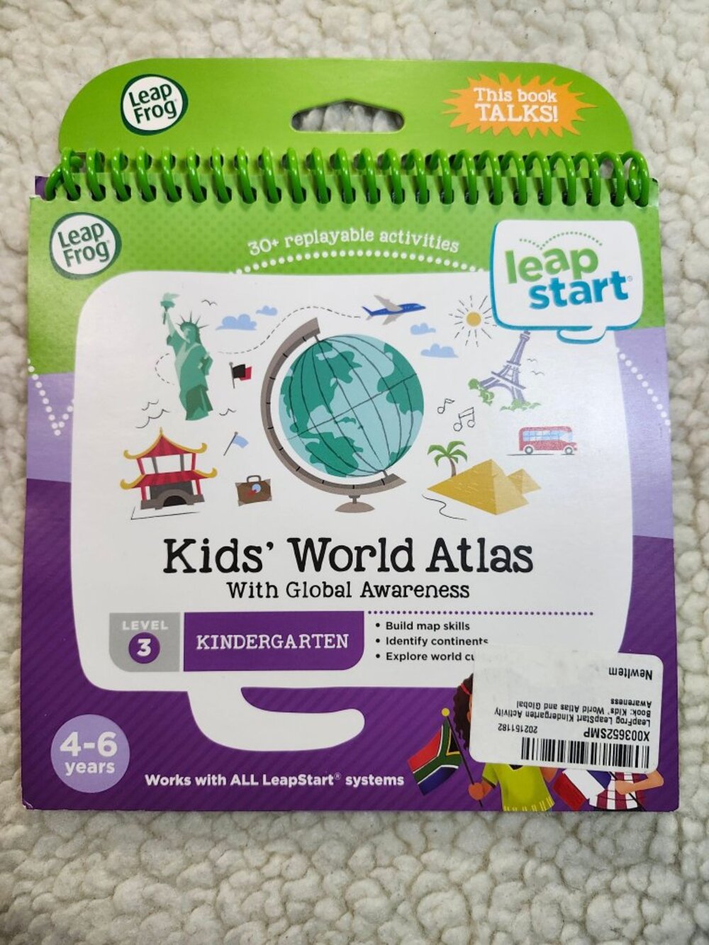 LeapFrog LeapStart Kids World Atlas Level 3 Kindergarten Talking Book 4-6 Years